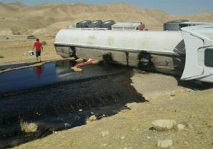 واژگونی تانکر حامل سوخت یک نفر مصدوم داشت