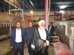 بازدید سرپرست فرمانداری شهرستان بهمراه تعدادی از مسئولین از کشتارگاه صنعتی طیور صحرای مسجدسلیمان