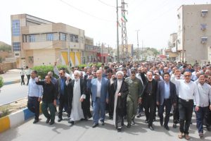 راهپیمایی مردم شهرستان مسجدسلیمان در جهت حمایت از بیانیه شورای عالی امنیت ملی