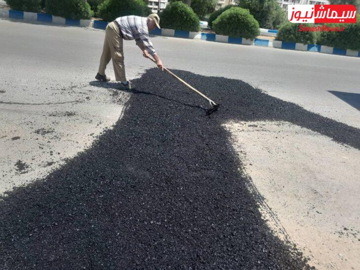 آغاز عملیات لکه گیری آسفالت محور میدان دانشگاه آزاد، حد فاصل میدان شهید بهنام محمدی