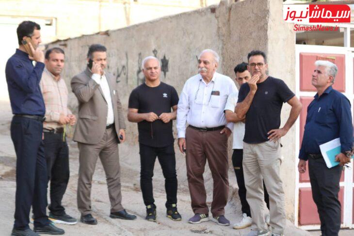 بازدید شهردار مسجدسلیمان و عضو شورای اسلامی شهر مسجدسلیمان از باشگاه کاوه و منطقه بازار چشمه علی