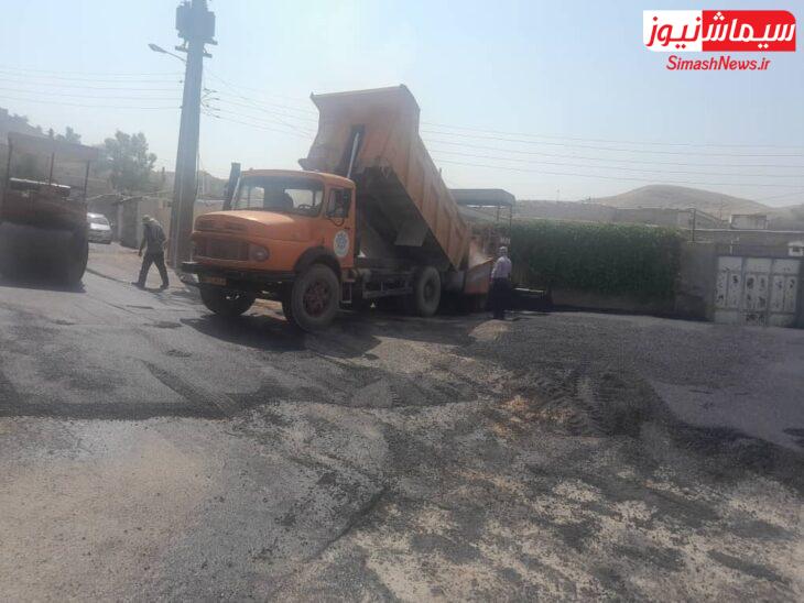 گزارش تصویری ادامه عملیات آسفالت منطقه شیخ مندنی توسط شهرداری مسجدسلیمان 