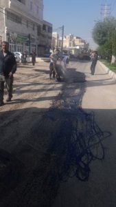 عملیات لکه گیری روکش آسفالت منطقه نفتک به چهاربیشه