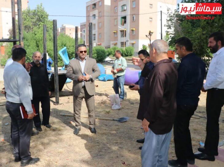 بازدید میدانی محمد خسروی شهردار مسجدسلیمان از بوستان محله ای شهرک ولیعصر(عج)