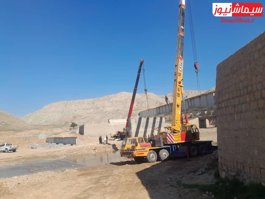 آغاز پروژه نصب تیرهای پل جدید تنگ ۳ محور مسجدسلیمان _ اهواز پس از سالها تعطیلی   