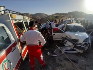 حادثه برخورد دو خودروی پژو ۲۰۶ و تیبا پنج مصدوم برجای گذاشت