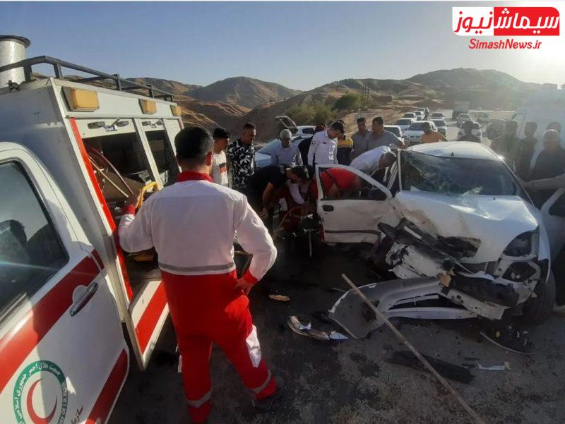 حادثه برخورد دو خودروی پژو ۲۰۶ و تیبا پنج مصدوم برجای گذاشت